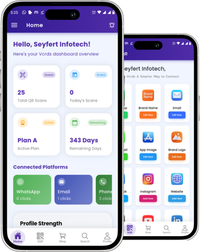 VCrds Mobile App QR Code Interface